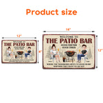 New Version Couple Backyard Bar Welcome To The Patio Bar - Personalized Metal Sign
