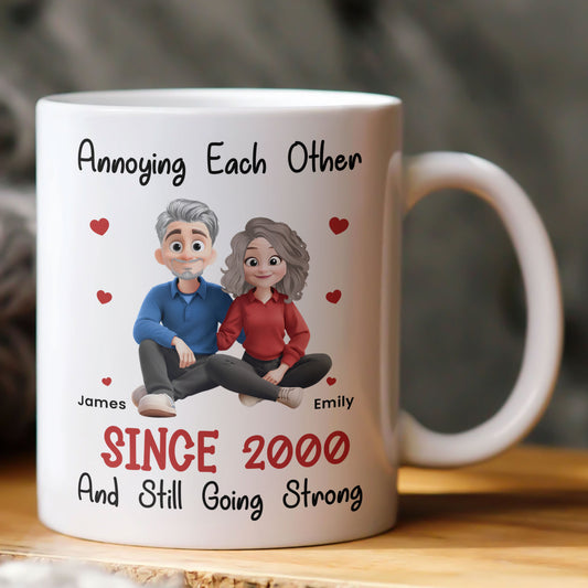 New Version Couple Cartoon Style Annoying Each Other Since - Personalized Mug