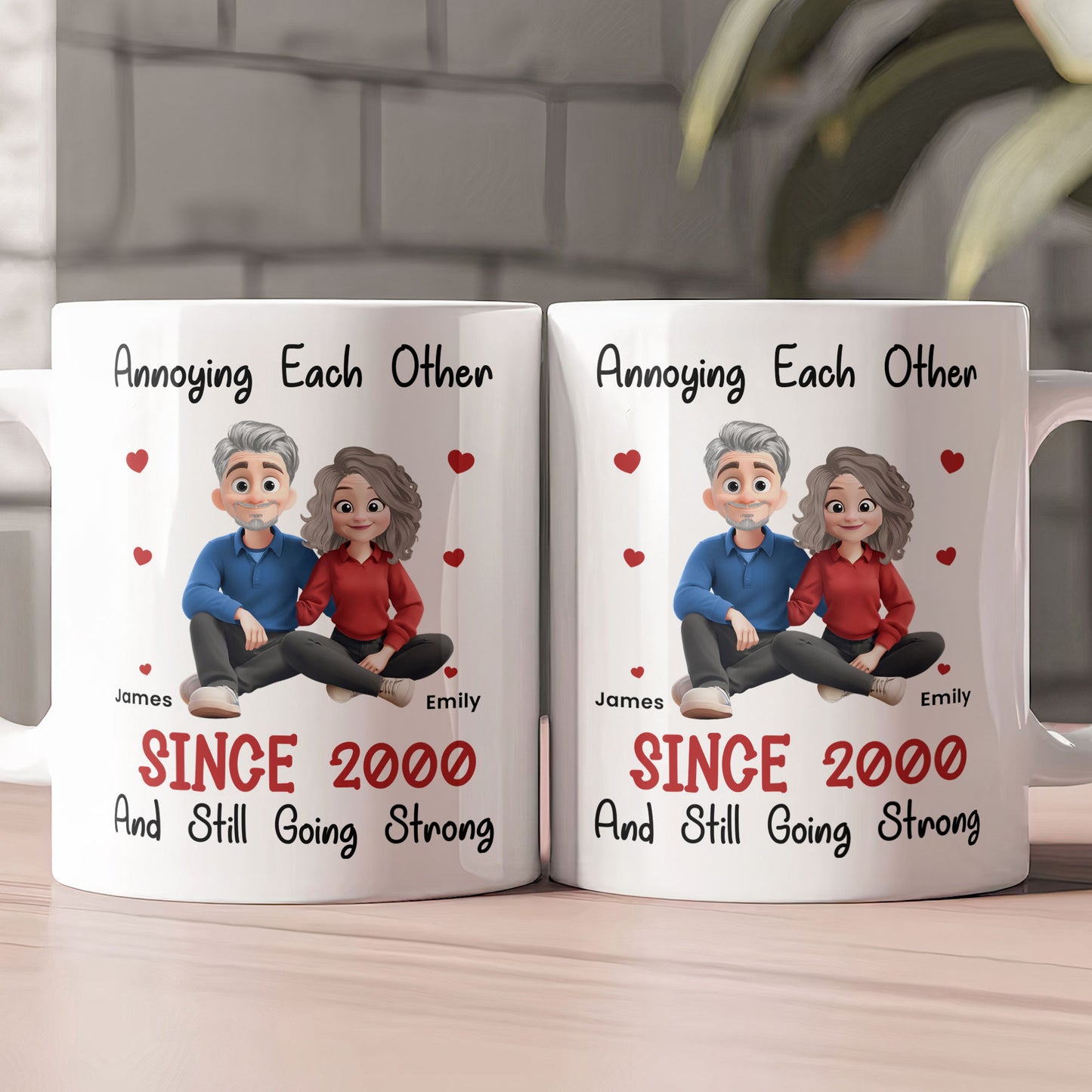 New Version Couple Cartoon Style Annoying Each Other Since - Personalized Mug