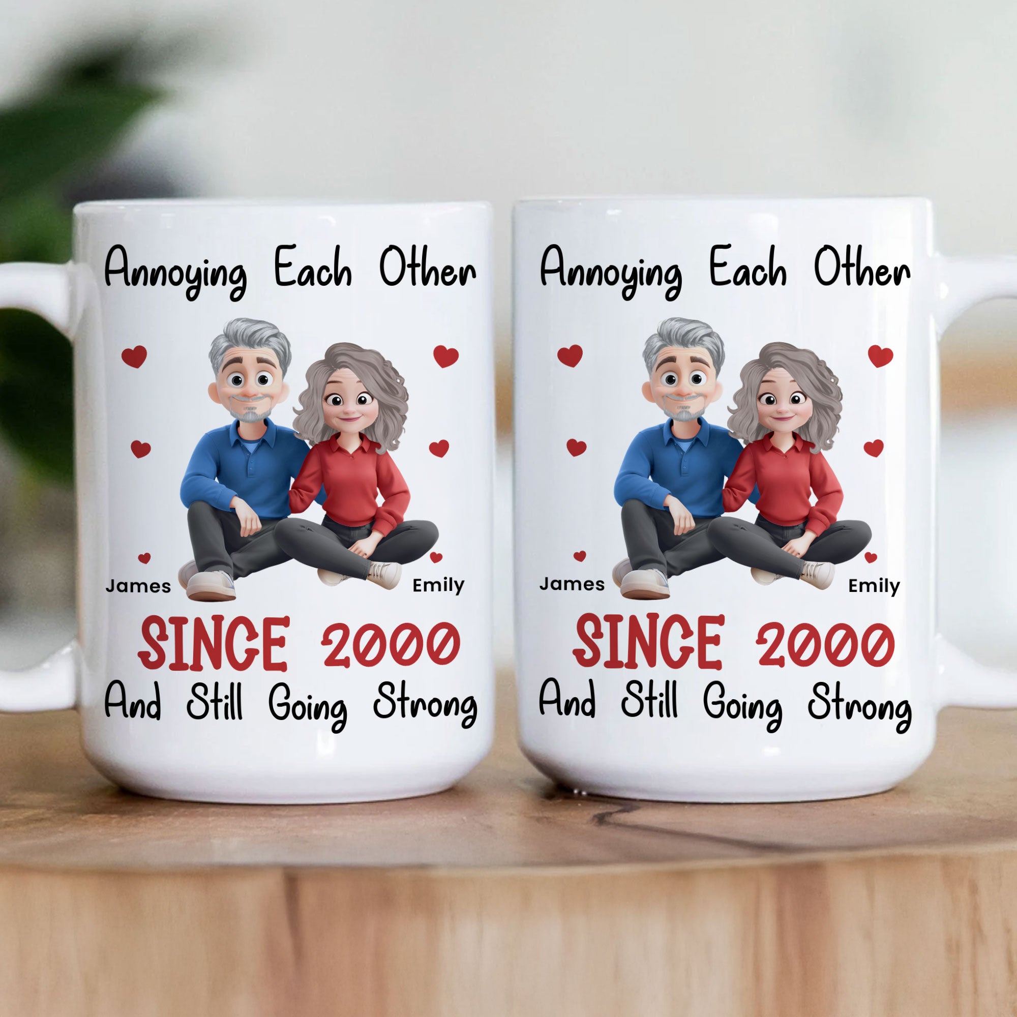 New Version Couple Cartoon Style Annoying Each Other Since - Personalized Mug