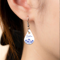 New Version Custom Birth Flower And Name - Personalized Acrylic Earrings