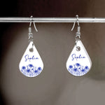 New Version Custom Birth Flower And Name - Personalized Acrylic Earrings