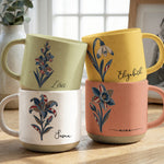 New Version Denim Birth Flower Gifts For Her, BFF, Sisters - Personalized Mug