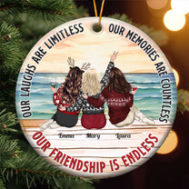 New Version Friend Ornament Our Friendship Is Endless - Personalized Ceramic Ornament