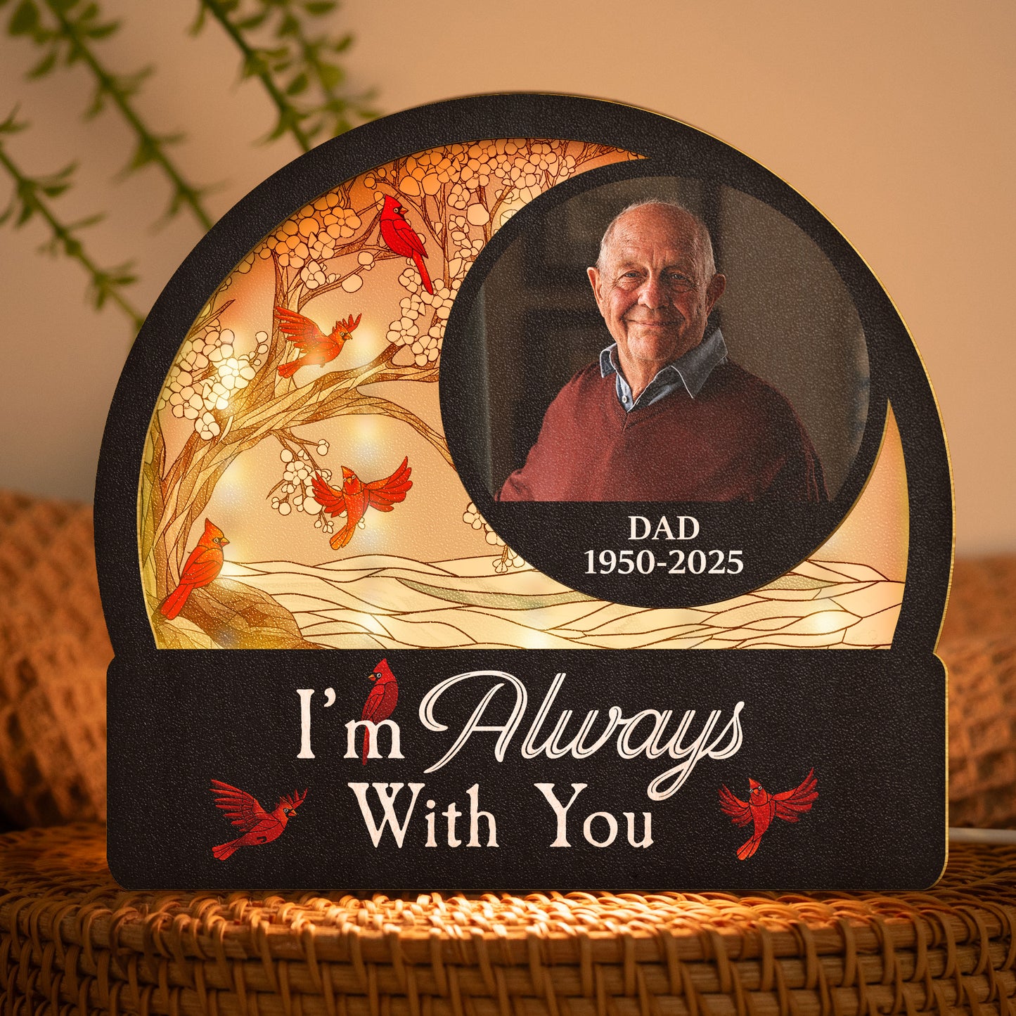 New Version I'm Always With You Memorial Light - Personalized Photo Lantern Night Light