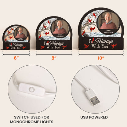 New Version I'm Always With You Memorial Light - Personalized Photo Lantern Night Light