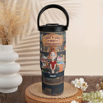 New Version Just A Girl Who Loves Books - Personalized 30oz Tumbler With Handle