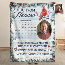 New Version Memorial Gift A Hug From Heaven - Personalized Photo Blanket