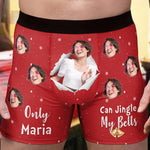 New Version Only Wife Can Jingle My Bells - Personalized Photo Men's Boxer Briefs - Gift For Husband