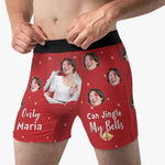 New Version Only Wife Can Jingle My Bells - Personalized Photo Men's Boxer Briefs - Gift For Husband