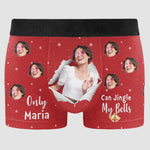New Version Only Wife Can Jingle My Bells - Personalized Photo Men's Boxer Briefs - Gift For Husband