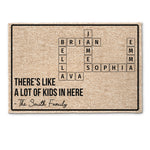 New Version There's Like A Lot Of Kids In Here - Personalized Doormat