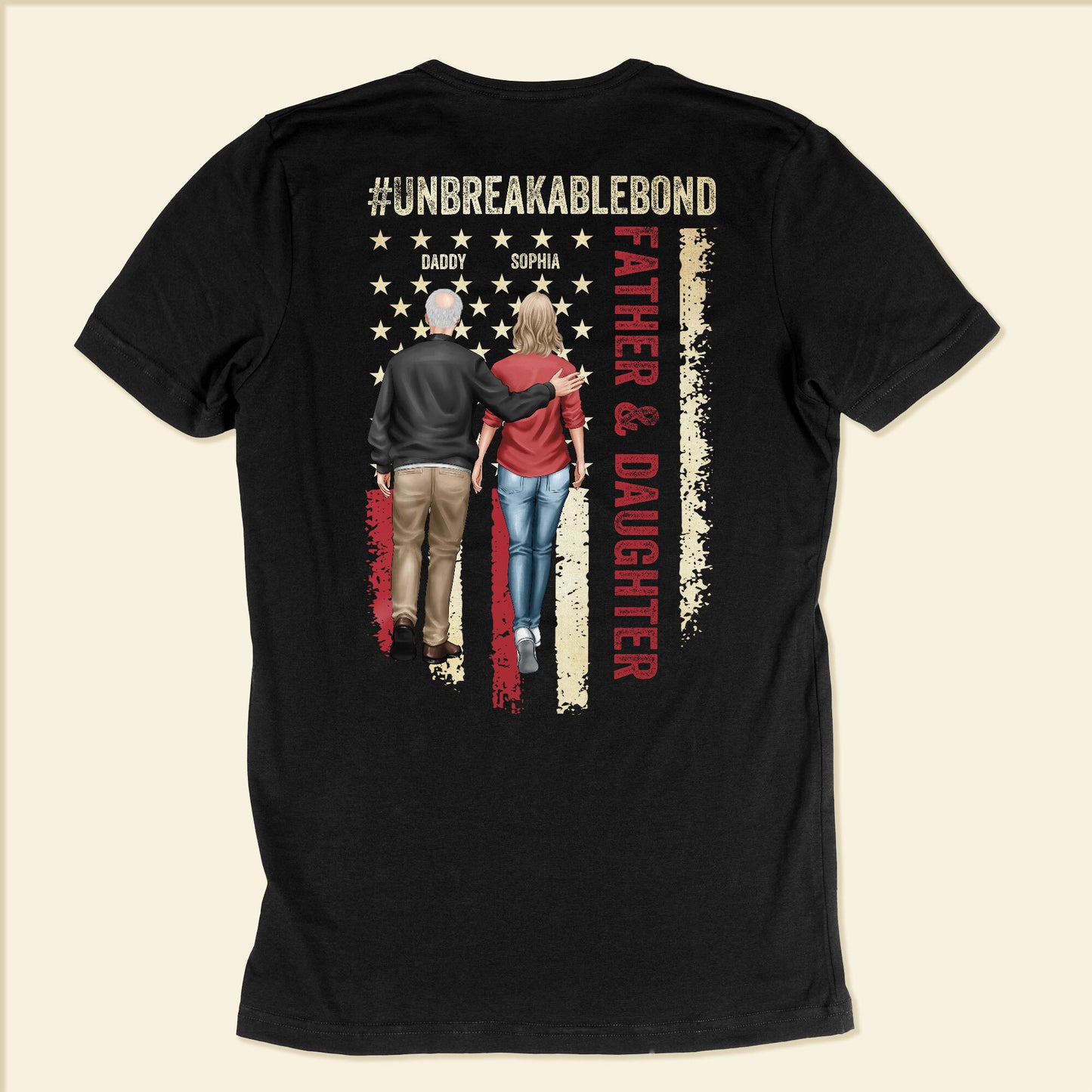 New Version Unbreakable Bond - Father & Daughter - Personalized Back Printed Shirt