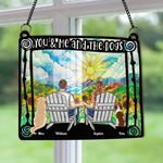 New Version You, Me & The Dogs - Personalized Window Hanging Suncatcher Ornament