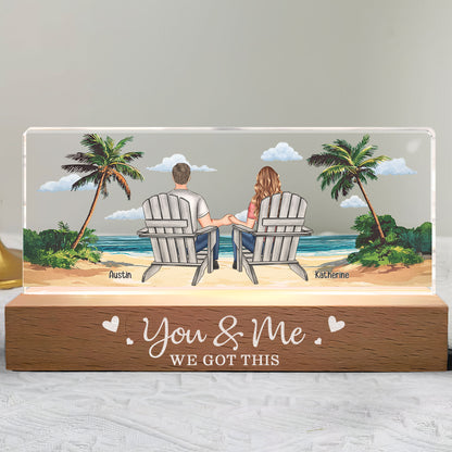 New Version You & Me We Got This Beach Scene - Personalized LED Night Light