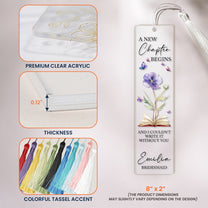 New-Chapter-Begins-Custom-Birth-Flower-&-Name-Wedding-Gift-For-Bridesmaid-Personalized-Bookmark-5