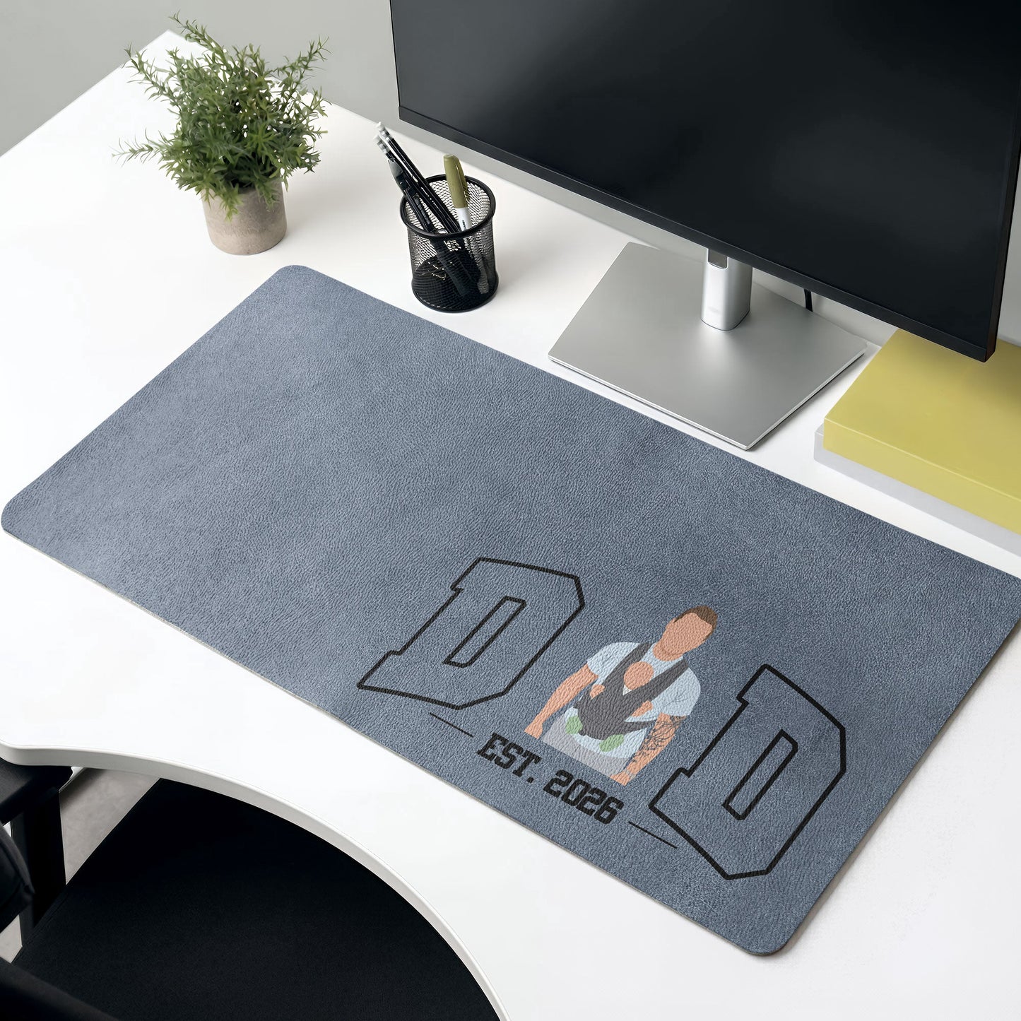 New_Dad_Mom_Custom_Faceless_Photo_Illustration_Art_Personalized_Desk_Mat_1