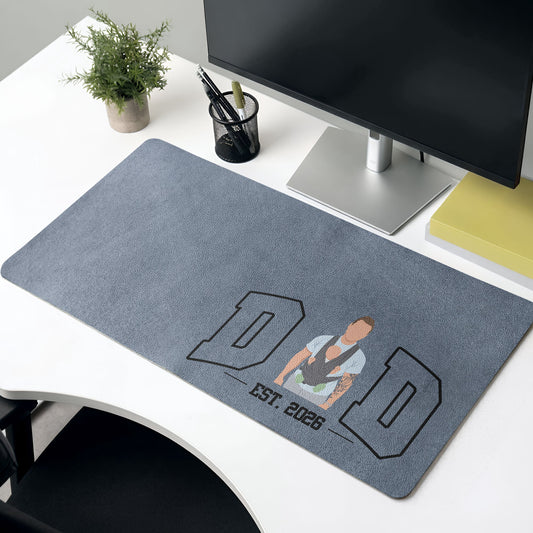 New_Dad_Mom_Custom_Faceless_Photo_Illustration_Art_Personalized_Desk_Mat_1