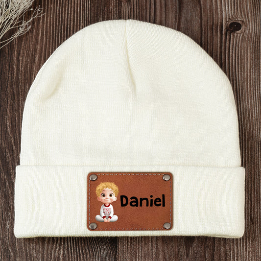 Newborn Baby Beanie Hat With Name Unisex, Baby Boy, Baby Girl - Personalized Beanie
