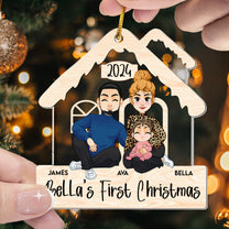 Newborn's First Christmas With Family - Personalized Acrylic Ornament