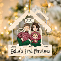 Newborn's First Christmas With Family - Personalized Acrylic Ornament