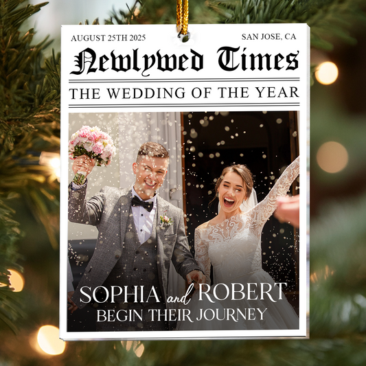 Newlywed Times The Wedding Of The Year - Personalized Acrylic Photo Ornament