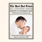 Newspaper Happy First Father's Day - Personalized Photo Poster