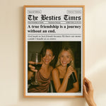 Newspaper The BFF Times - Upload Best Friend, Bestie Photo - Personalized Photo Poster/Canvas - Gift For Friend