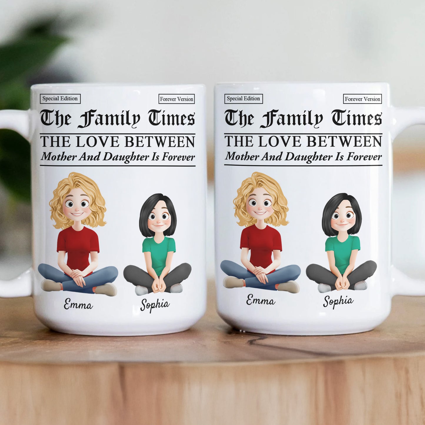 Newspaper Themed Gift For Mom, Daughter, Son Forever Love - Personalized Mug