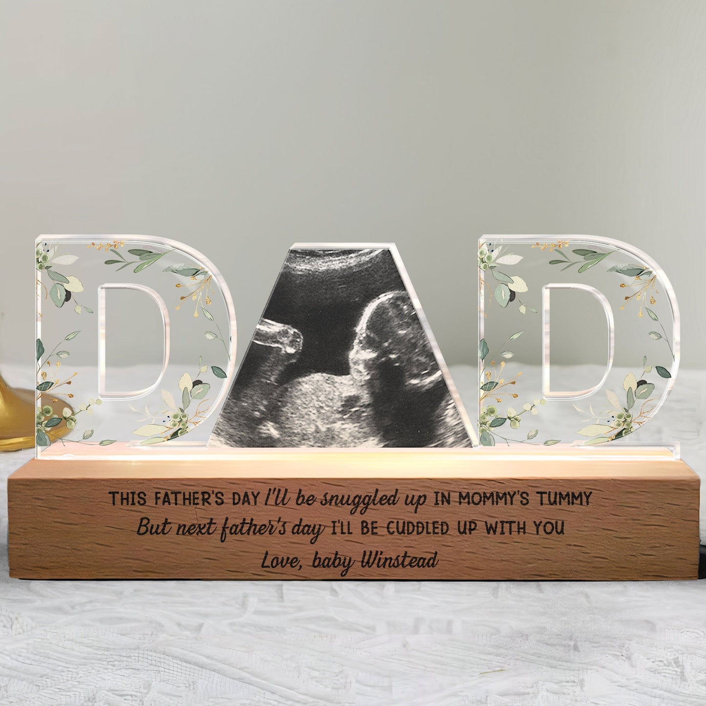 Next Father's Day I'll Be Cuddled Up With You - Personalized Photo LED Night Light