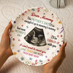 Next Mother's Day I'll Be Cuddled Up With You To Be Mom - Personalized Ceramic Photo Plate