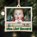 Nice List Reward Money Holder - Personalized Wooden Photo Ornament