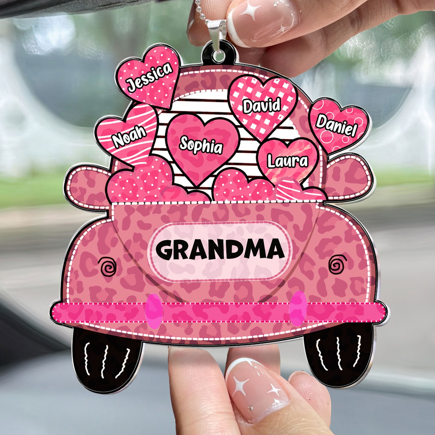 Nickname Grandma Truck Loading Heart - Personalized Car Ornament