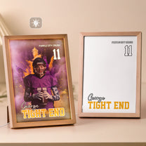 Night Light Poster For Kids - Football, Baseball, Soccer, Softball Players - Personalized Light Up Photo Frame