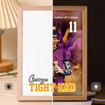 Night Light Poster For Kids - Football, Baseball, Soccer, Softball Players - Personalized Light Up Photo Frame