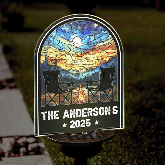 No City Lights Just Camp Fire Nights - Personalized Solar Light