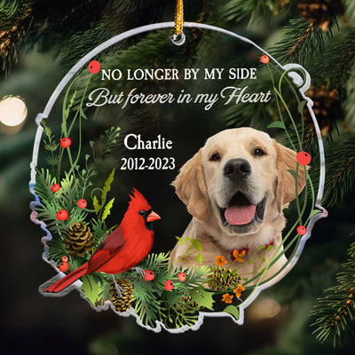 No Longer By My Side But Forever In My Heart - Personalized Acrylic Photo Ornament