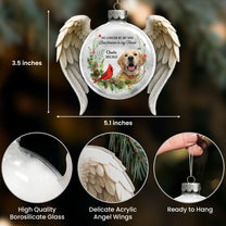 No Longer By My Side Forever In My Heart - Personalized Memorial Glass Photo Ornament