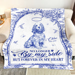 No Longer By My Side Forever In My Heart Pet Memorial Blanket - Personalized Blanket