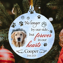 No Longer By Our Side But Forever In Our Hearts - Personalized Acrylic Photo Ornament