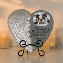 No Longer By Our Side Forever In Our Hearts - Personalized Photo Memorial Garden Stone