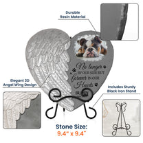 No Longer By Our Side Forever In Our Hearts - Personalized Photo Memorial Garden Stone