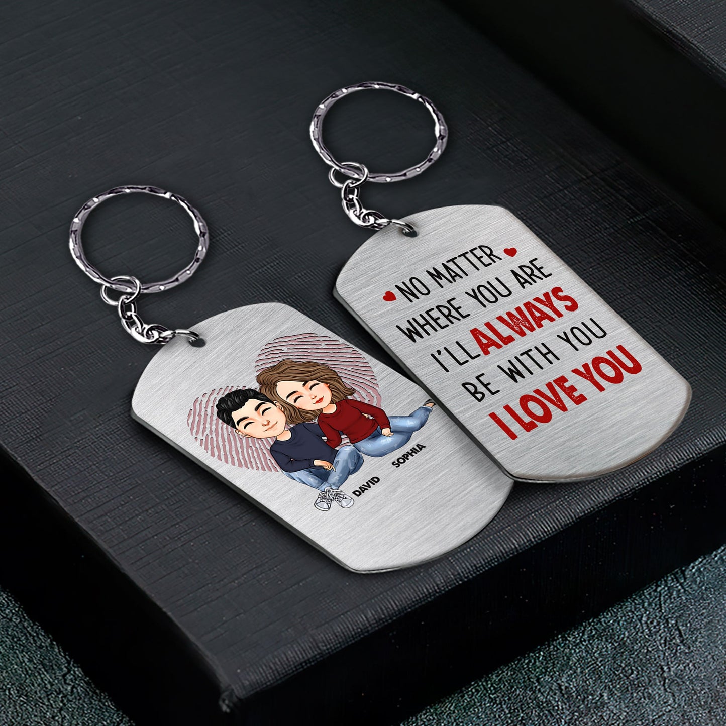 No Matter Where You Are Couple - Personalized Keychain