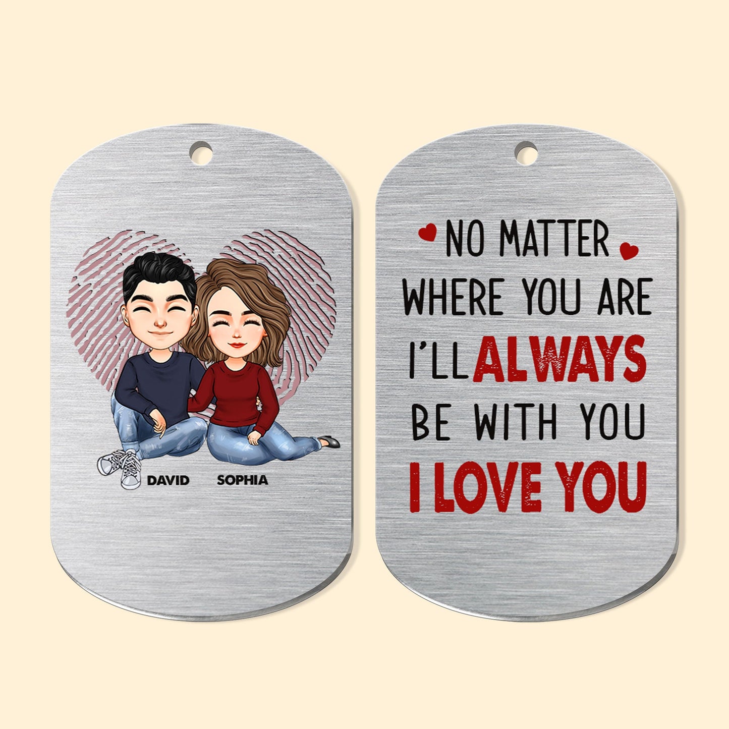 No Matter Where You Are Couple - Personalized Keychain