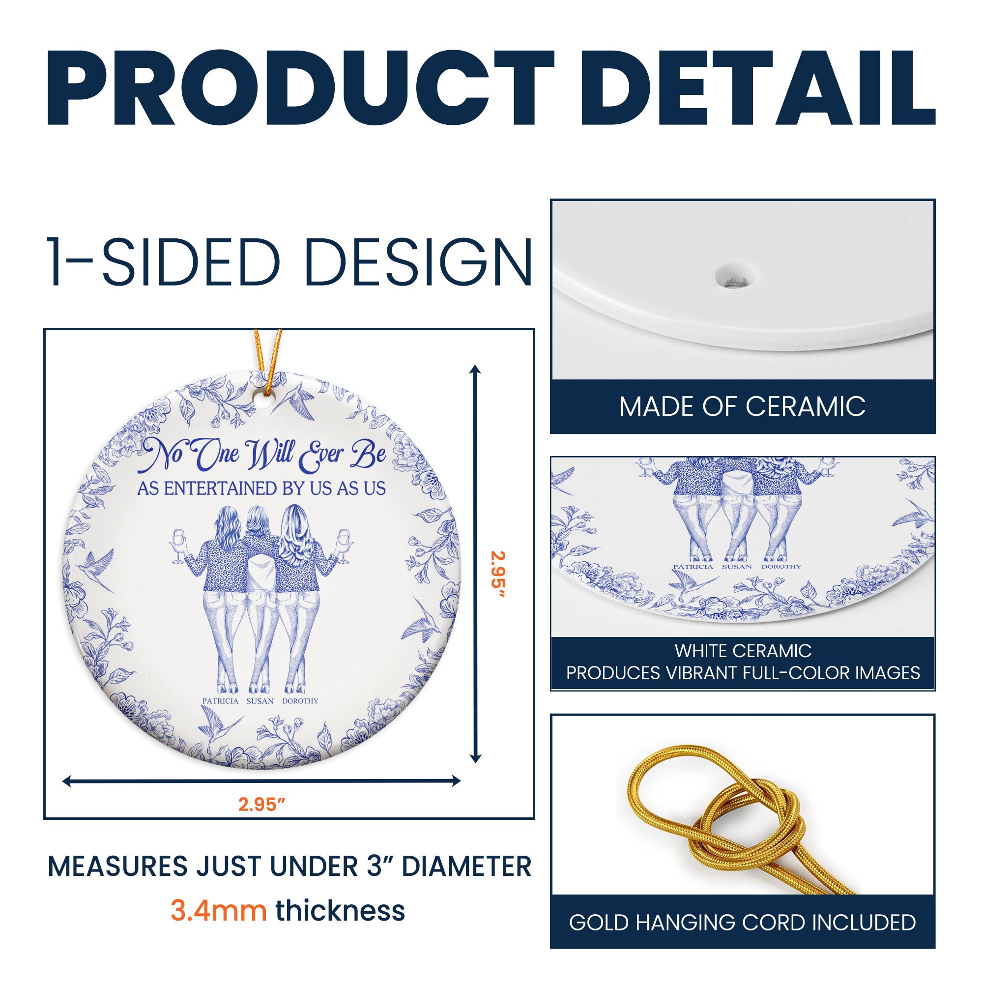 No One Will Ever Be As Entertained By Us As Us - Personalized Ceramic Ornament