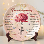 No Rain, No Flowers - Gifts For Daughter - Personalized Ceramic Plate