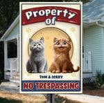 No Trespassing Cat Version - Personalized Metal Sign