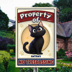 No Trespassing Cat Version - Personalized Metal Sign