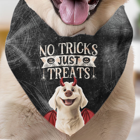 No Tricks, Just Treats - Personalized Bandana Collar