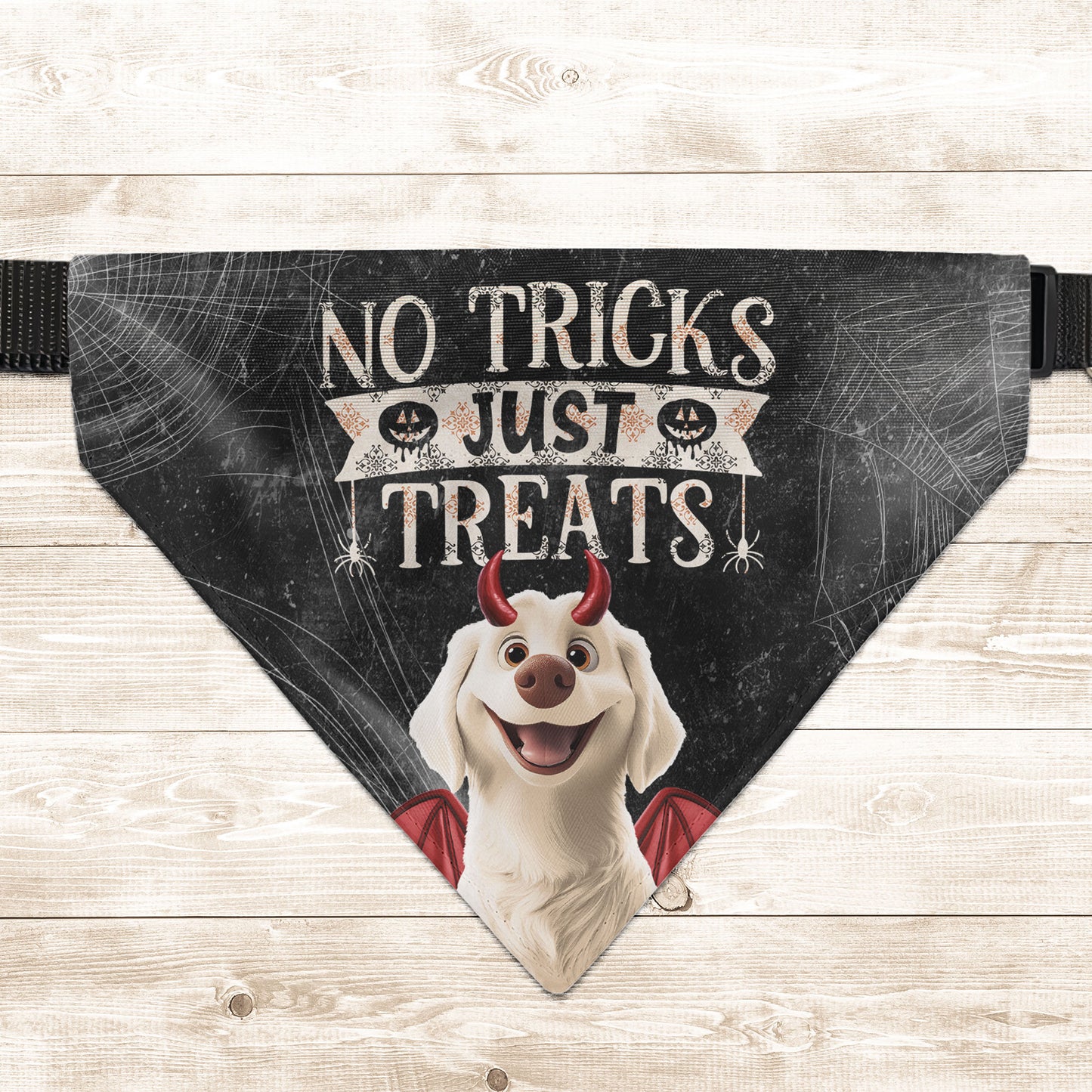 No Tricks, Just Treats - Personalized Bandana Collar